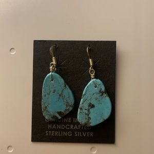 genuine Indian handcrafted sterling, silver earrings.